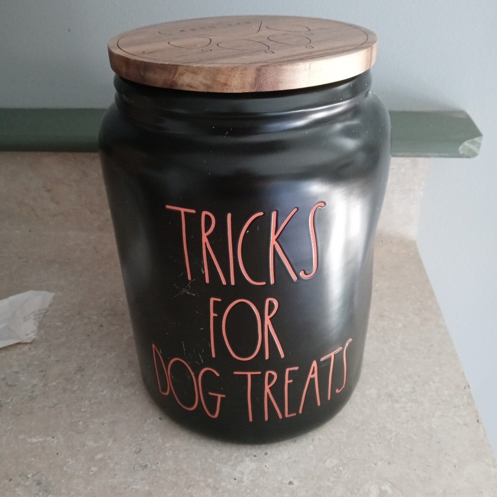 Rae Dunn Halloween dog treats canister